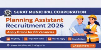 SMC Planning Assistant Recruitment 2026: સુરત મ્યુનિસિપલ કોર્પોરેશનમાં નોકરીઓ માટે ઓનલાઇન અરજી કરો SMC Planning Assistant Recruitment 2026